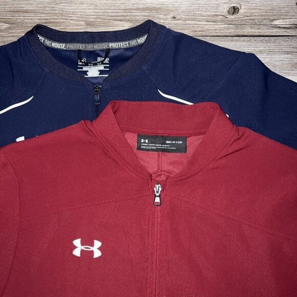 Under Armour‎ Jacket Mens Small Short Sleeve Baseball LOT OF TWO Windbreaker